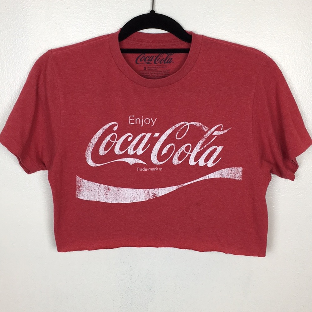 Coca-Cola  Red Graphic Crop Tee Shirt